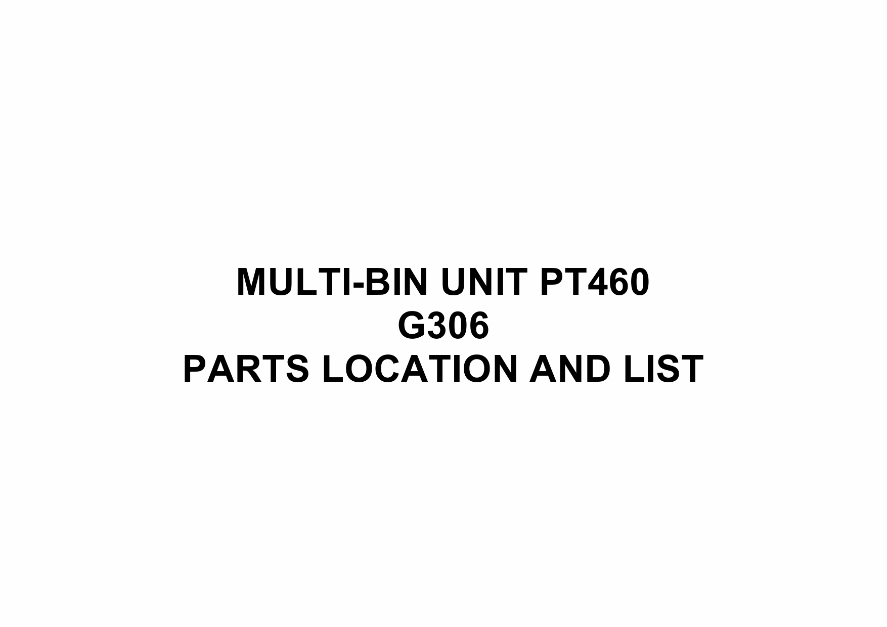 RICOH Options G306 MULTI-BIN-UNIT-PT460 Parts Catalog PDF download-1